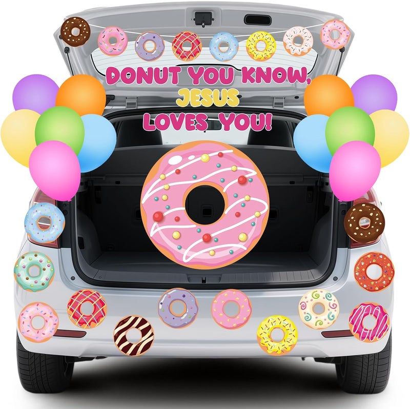 Yewfold Halloween Trunk or Treat Car Decorations,Trunk or Treat Decorations for Car Archway Garage Door Indoor Decor Halloween Party Decorations (Doughnuts) - Image 1